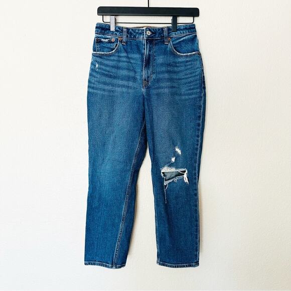 Abercrombie & Fitch Jeans Womens Mom High Rise Curve Love Distressed Size 26 - Picture 1 of 7